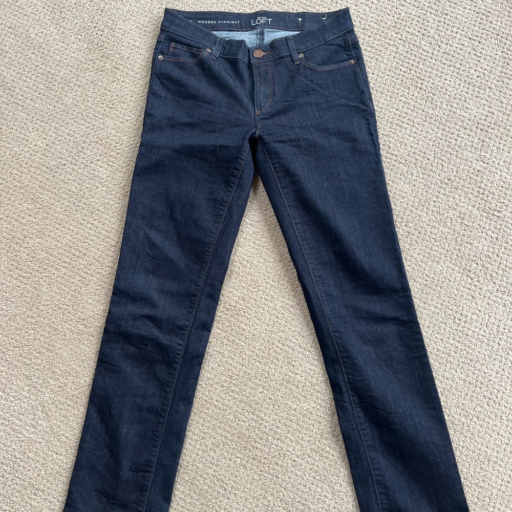 LOFT Women's Straight Leg Jeans - Dark Blue